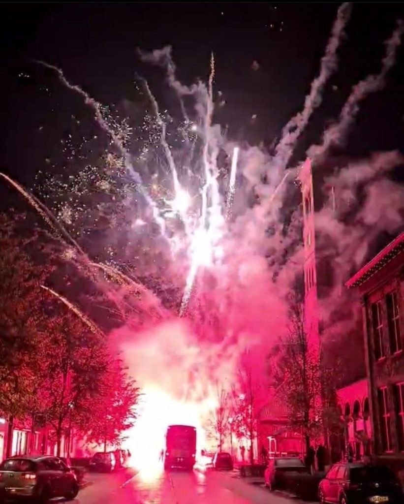 PSV bus on Fire..